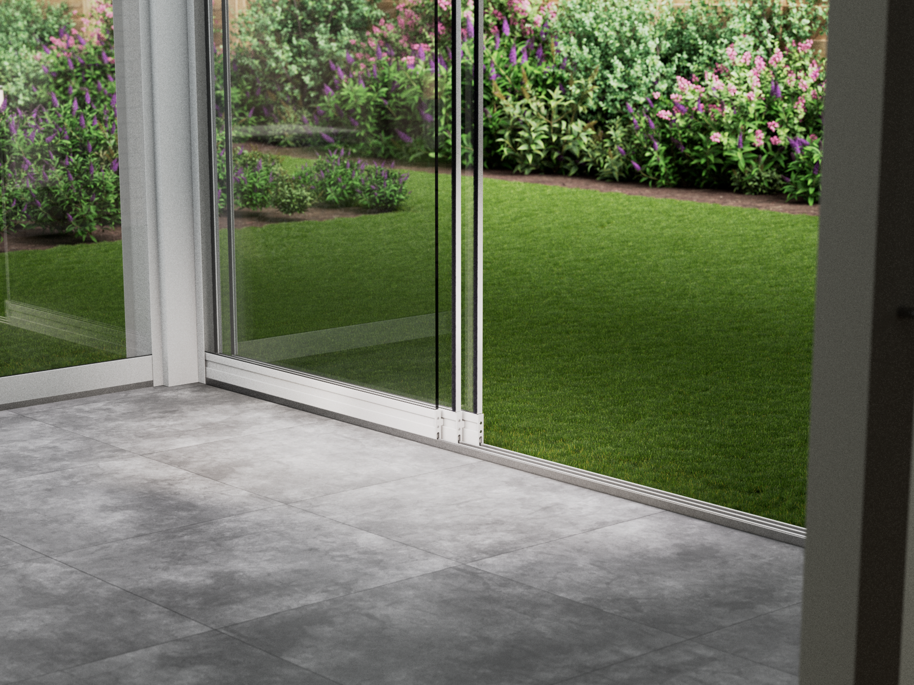 Paroi coulissante | 3 rails | 3x103cm | Jusqu'à 3000mm de large
