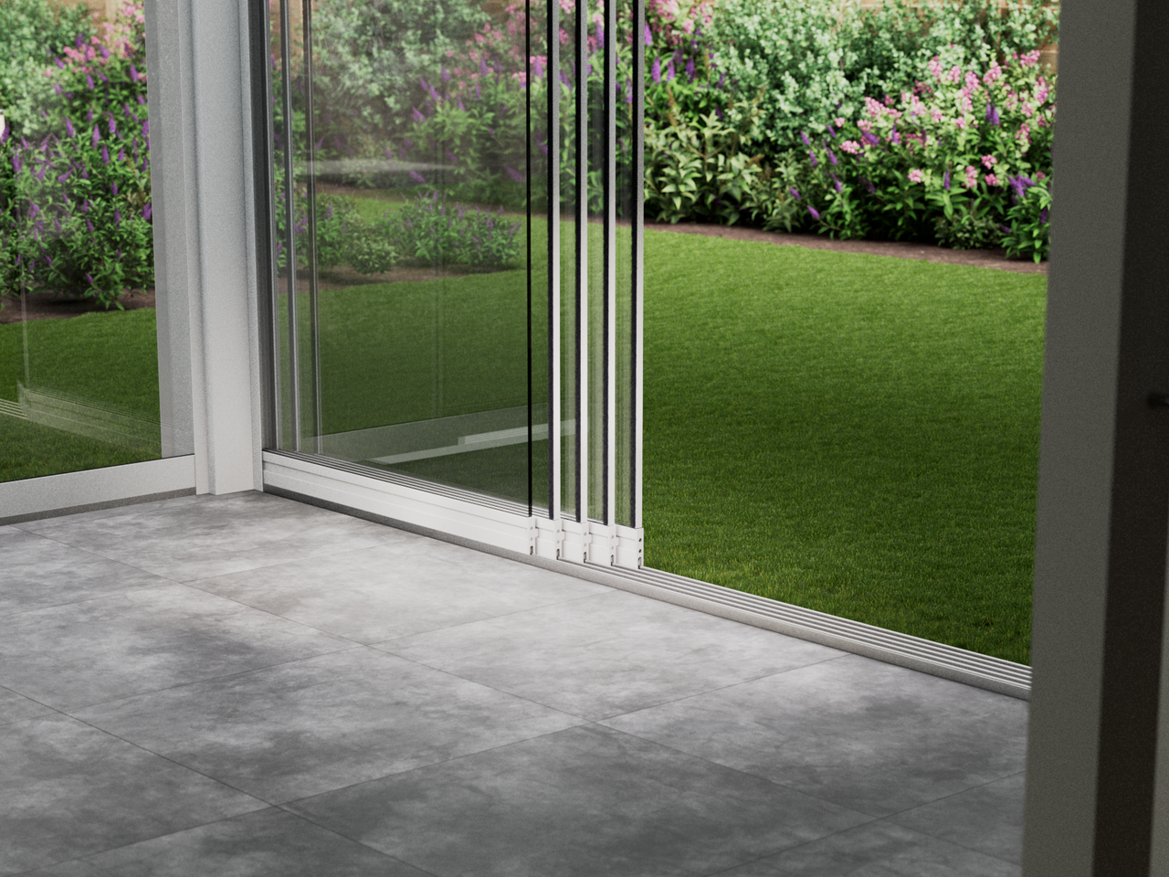 Paroi coulissante | 5 rails | 5x98cm | Jusqu'à 4820mm de large