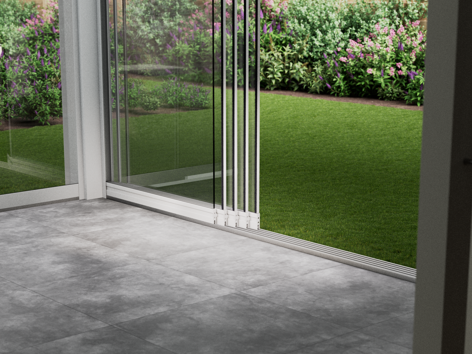 Paroi coulissante | 5 rails | 5x98cm | Jusqu'à 4820mm de large