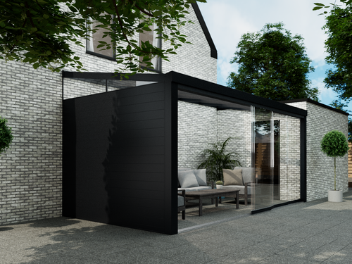 Paroi latérale en aluminium avec panneau vitré