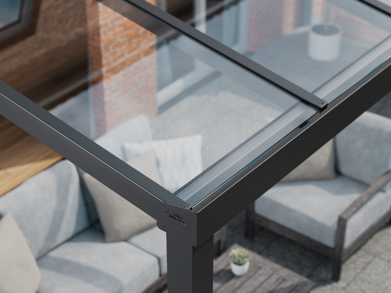 Verre de toit transparent